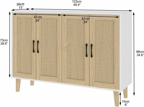 White Rattan Sideboard Cabinet