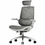 Ergonomic Office Chair with Flip-up Armrests & Dynamic Lumbar Support – Grey