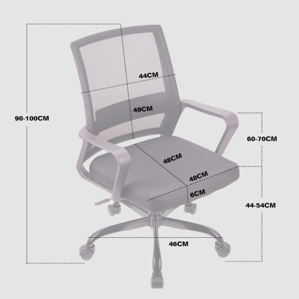 Adjustable Ergonomic Mesh Office Chair with Lumbar Support, Height Adjustment, 360° Swivel & Tilt – Black