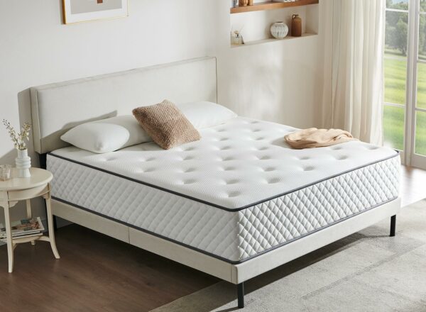Double Mattress 7-Zone Hybrid Pocket Spring Cooling Gel Memory Foam 135×190×22cm