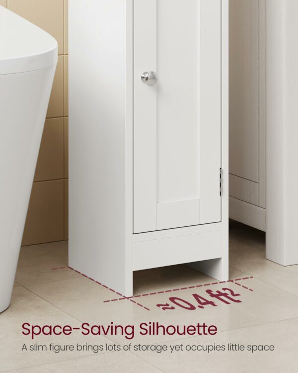 Freestanding Bathroom Floor Storage Cabinet with Door and Adjustable Shelves