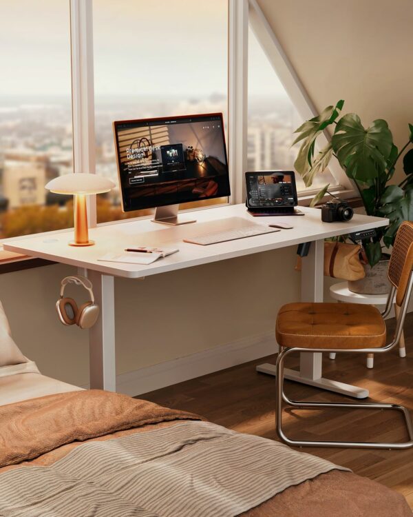 Electric Standing Desk Height Adjustable 120 x 60cm White
