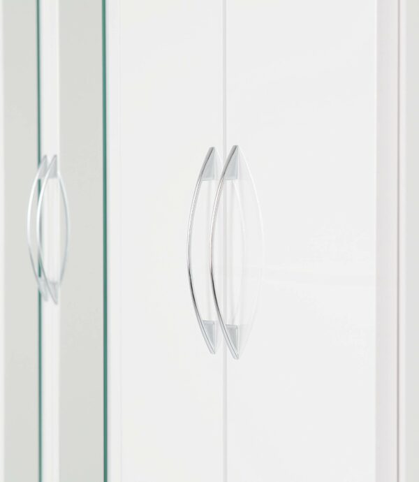 Wardrobe 6 Door 2 Drawer in White Gloss