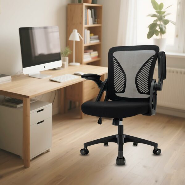 Ergonomic High Back Office Chair with Adjustable Armrest & Lumbar Support – Black