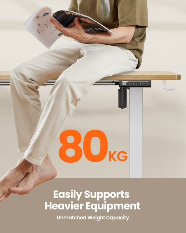 Electric Standing Desk Height Adjustable 120 x 60cm Nature