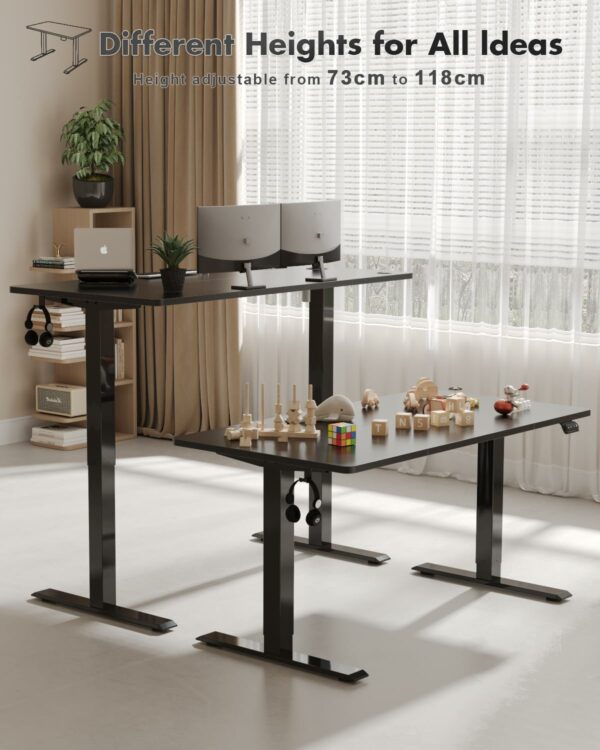 Electric Standing Desk 120x60cm Sit Stand Table Height Adjustable Desk Black