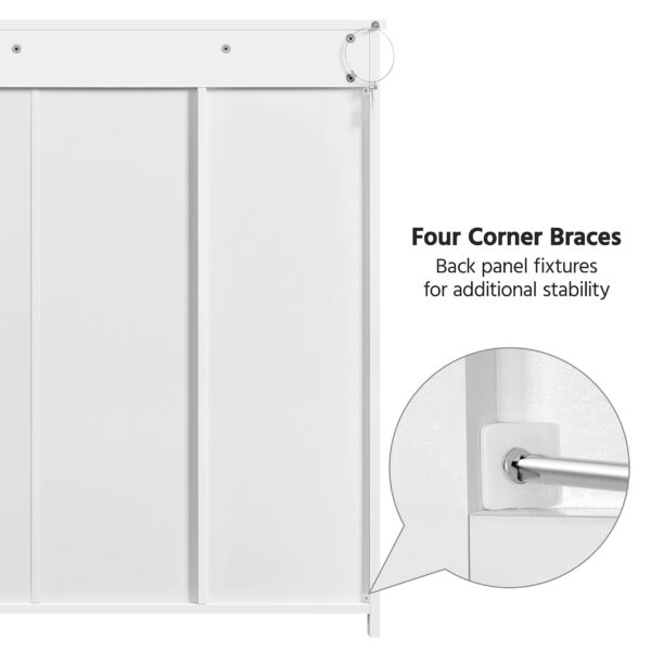 Bathroom Floor Cabinet – Freestanding Storage Unit with 4 Drawers & 2 Doors White