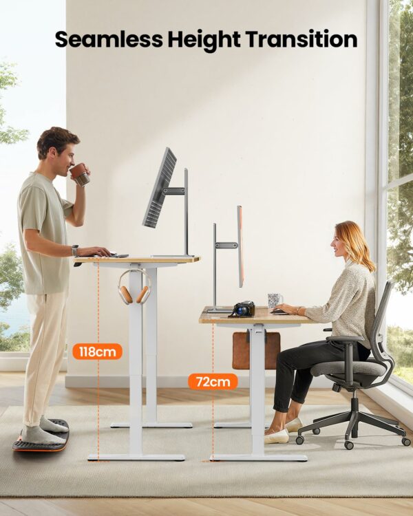 Electric Standing Desk Height Adjustable 140 x 70cm Nature