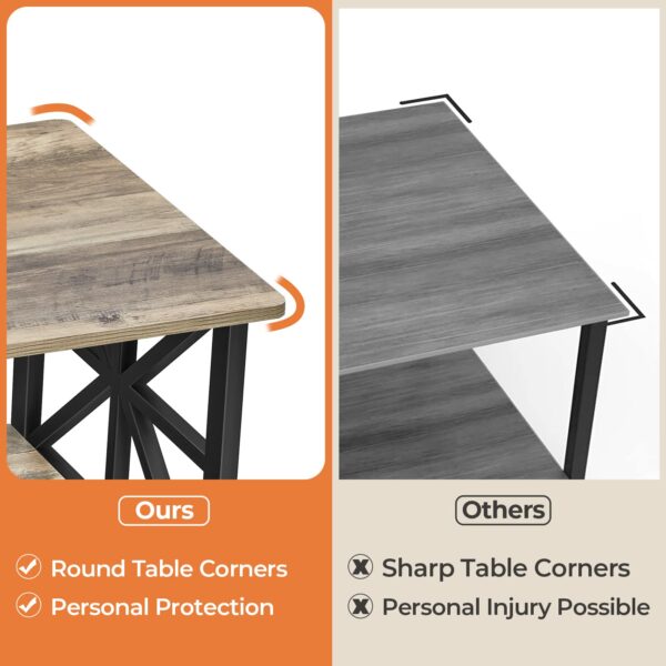 Coffee Table with 2-Tier Storage Grey Wash