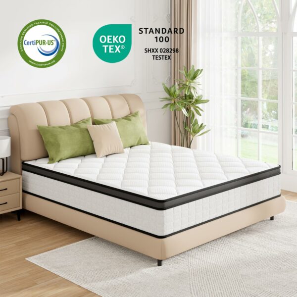 Mattress King Memory Foam Pocket Spring Mattress Orthopedic 150x200x27cm