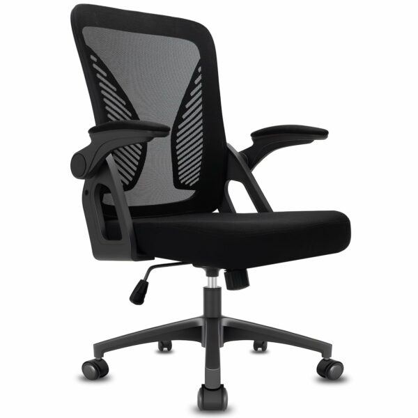 Ergonomic High Back Office Chair with Adjustable Armrest & Lumbar Support – Black