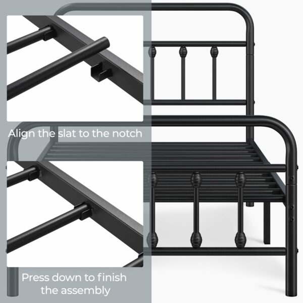 Single Bed Frame Vintage Iron Platform Bed 3ft