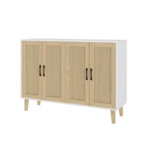 White Rattan Sideboard Cabinet