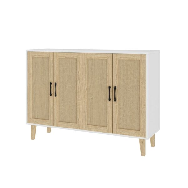 White Rattan Sideboard Cabinet