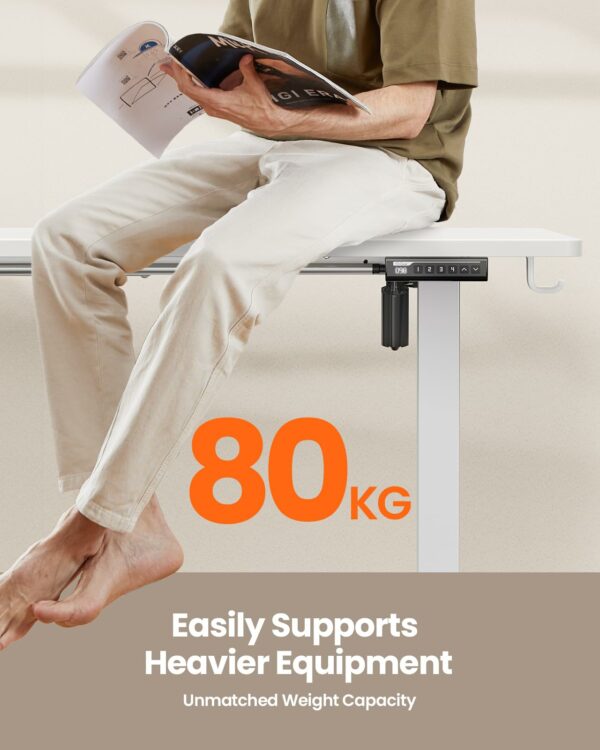 Electric Standing Desk Height Adjustable 140 x 70cm White