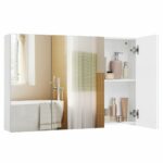 Wall Cabinet with Mirror – 3-Door Bathroom Storage Unit White