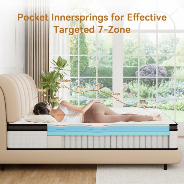 Mattress Double Memory Foam Pocket Spring Mattress Orthopedic 135x190x27cm