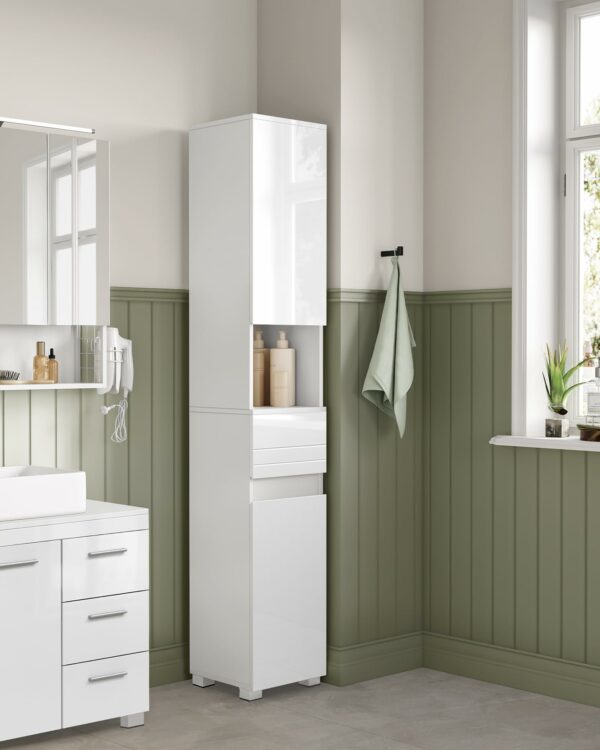 Tall Slim Bathroom Storage Cabinet White