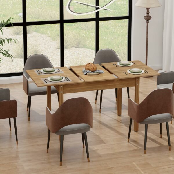 Dining Table Wood Extendable Table for 6-8 People 110-150cm