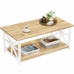 Coffee Table with 2-Tier Storage Oak