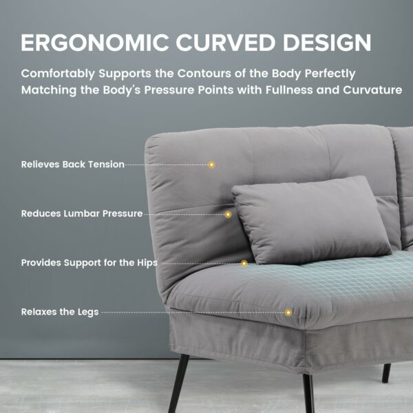 Fabric Sofa Bed 3 Seater Fabric Grey