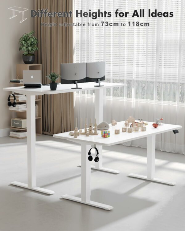 Electric Standing Desk 120x60cm Sit Stand Table Height Adjustable White