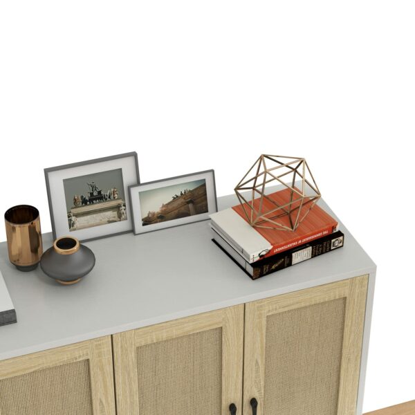 White Rattan Sideboard Cabinet