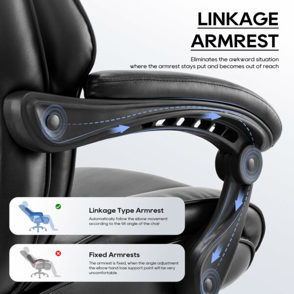 Ergonomic Executive Office Chair with Footrest & Lumbar Pillow