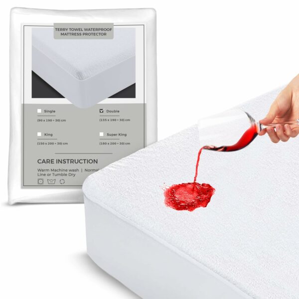 Waterproof Mattress Protector 30cm Deep Skirt Mattress Protector Double Bed 137x190cm