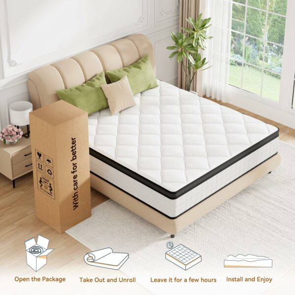 Mattress Double Memory Foam Pocket Spring Mattress Orthopedic 135x190x27cm
