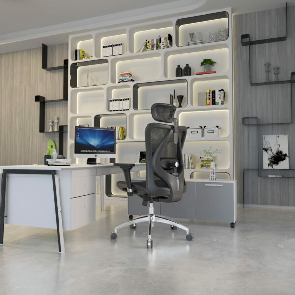 Ergonomic Mesh Office Chair with Adjustable Lumbar Support & 3D Armrests – Black