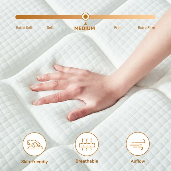 Mattress Double Memory Foam Pocket Spring Mattress Orthopedic 135x190x27cm