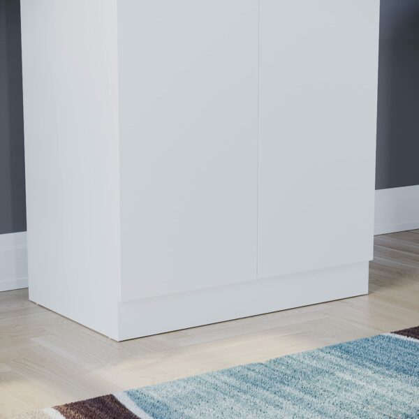 White 2 Door Wardrobe with Shelf & Hanging Rail
