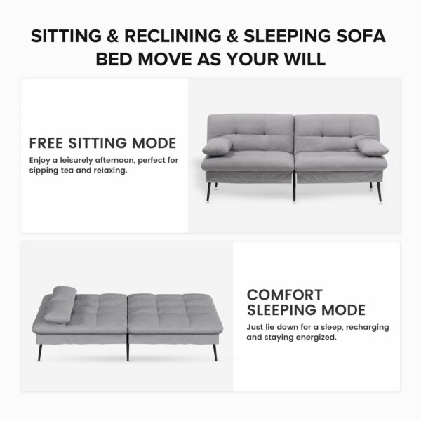 Fabric Sofa Bed 3 Seater Fabric Grey