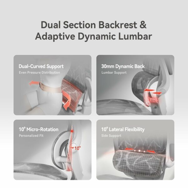 Ergonomic Office Chair with Flip-up Armrests & Dynamic Lumbar Support – Grey