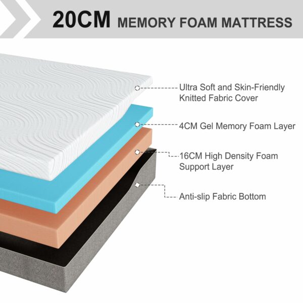 Double Mattress Memory Foam Mattress 135x190x20cm