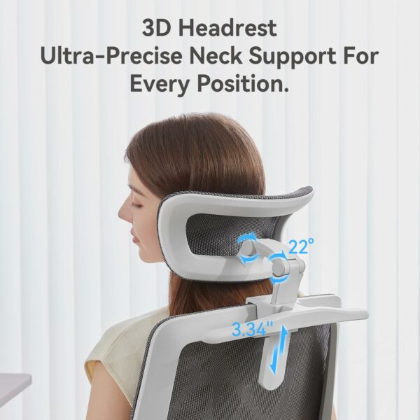 Ergonomic Office Chair with Flip-up Armrests & Dynamic Lumbar Support – Grey