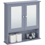 Bathroom Mirror Cabinet – Wall-Mounted Grey