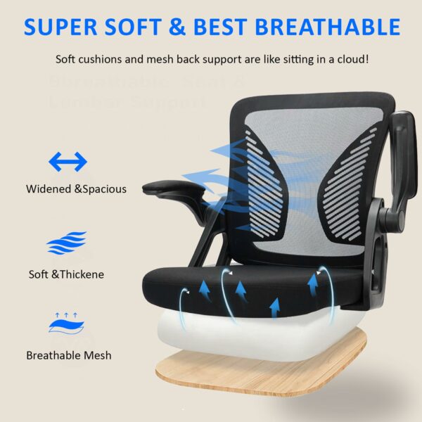 Ergonomic High Back Office Chair with Adjustable Armrest & Lumbar Support – Black