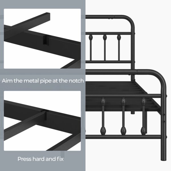 King Bed Frame Vintage Iron Platform Bed 5ft
