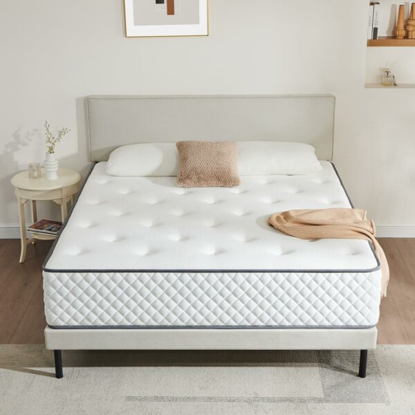 Double Mattress 7-Zone Hybrid Pocket Spring Cooling Gel Memory Foam 135×190×22cm