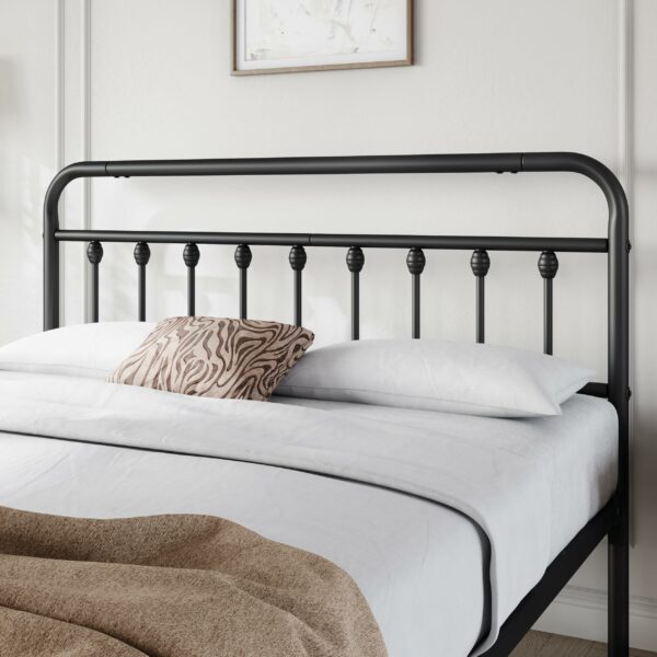 King Bed Frame Vintage Iron Platform Bed 5ft