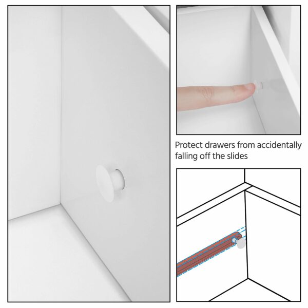 Bathroom Floor Cabinet – Freestanding Storage Unit with 4 Drawers & 2 Doors White