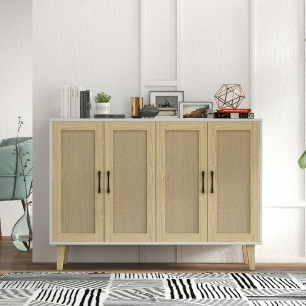 White Rattan Sideboard Cabinet