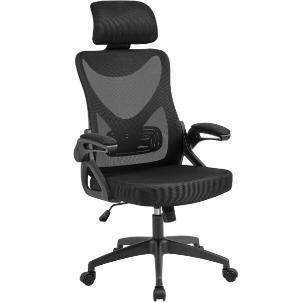 Ergonomic Office Chair with High Back, Flip-up Armrests & Lumbar Support