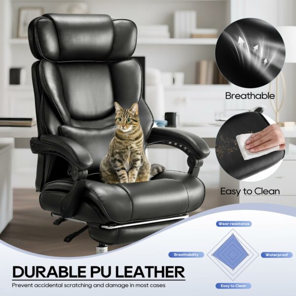 Ergonomic Executive Office Chair with Footrest & Lumbar Pillow