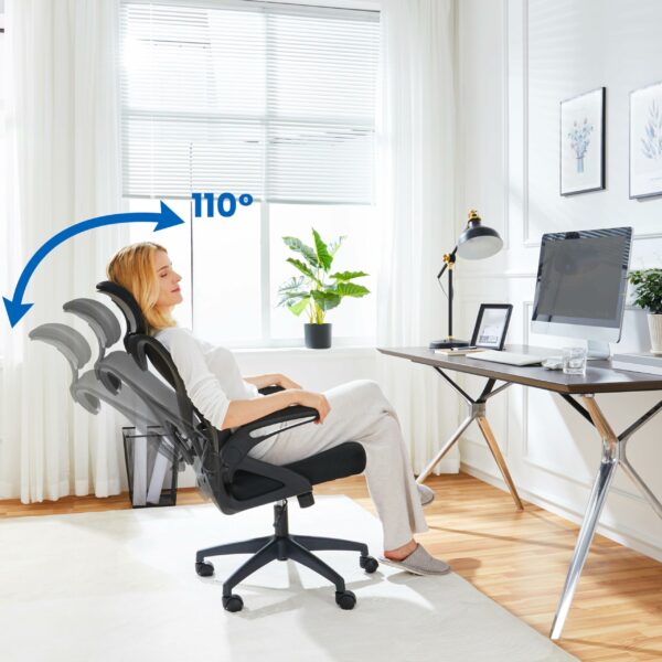 Ergonomic Office Chair with High Back, Flip-up Armrests & Lumbar Support