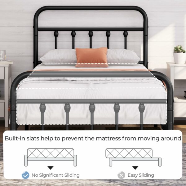 Single Bed Frame Vintage Iron Platform Bed 3ft