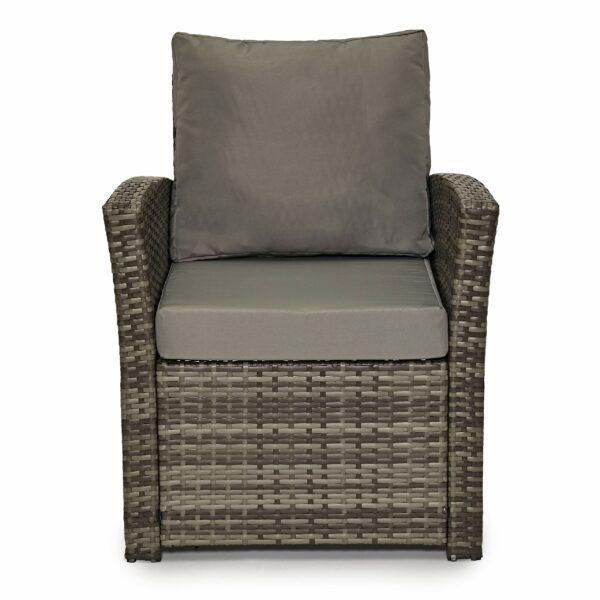 Rattan Garden Sofa Set – Grey 4 Seater with Cushions and Glass Coffee Table
