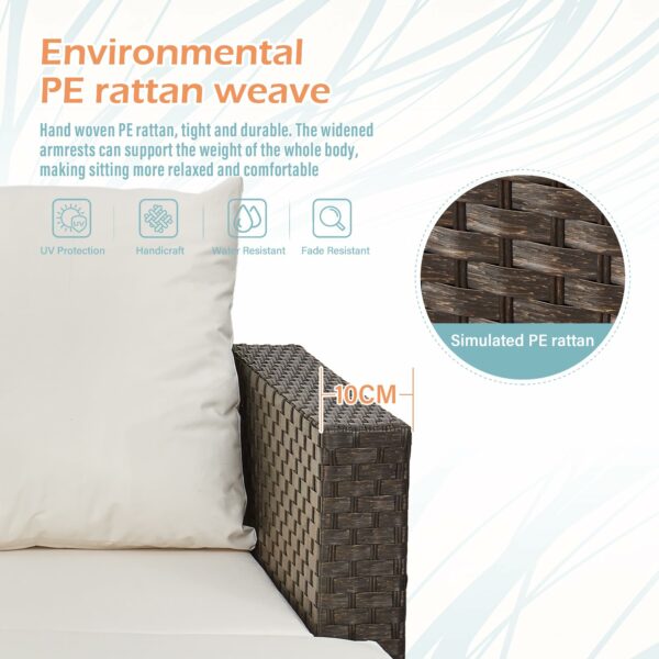 Rattan Garden Furniture Set – Outdoor Wicker Sofa with Coffee Table